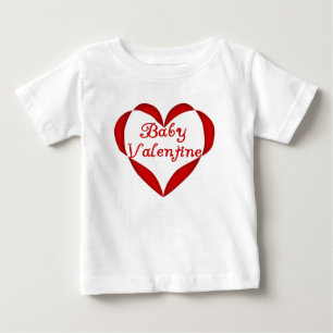 Camiseta Coração do vermelho dos namorados do bebê