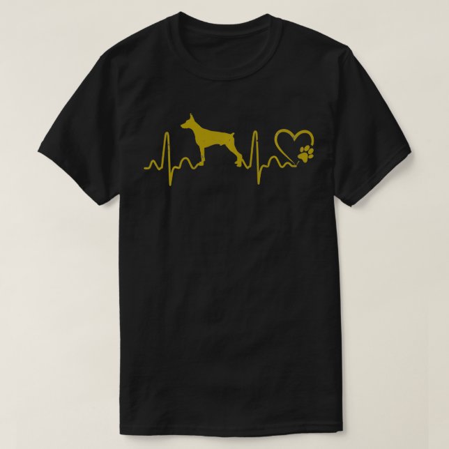 Camiseta Coração Doberman Pinscher Dog Resgate Lifeline (Frente do Design)