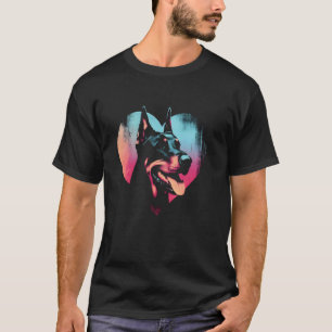 Camiseta Coração Dobermann da Moda - Dobermann Pinscher Vin