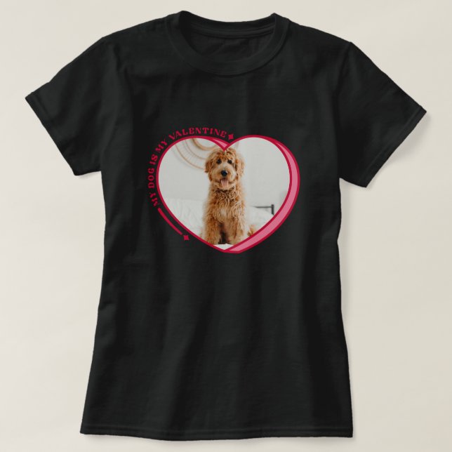 Camiseta Coração Docente Bonito Meu Cachorro é meu Namorado (Frente do Design)