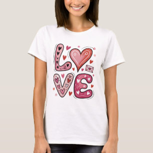 Camiseta Coração Doodle do Dia dos Namorados