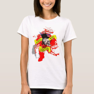 Camiseta Coração dos Dias de os namorados do crânio gótico