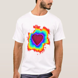 Camiseta Coração Duplo Psicodélico Aura