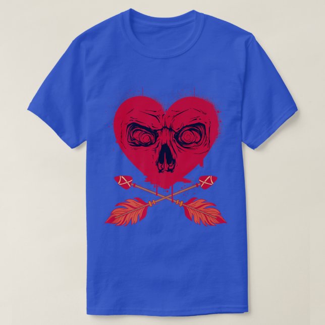 Camiseta Coração e esqueleto de flecha  (Frente do Design)