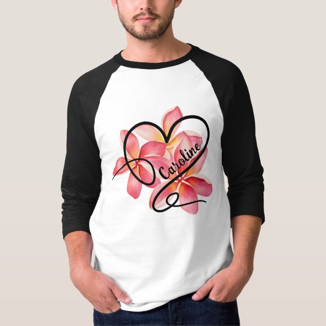 Camiseta Coração e Flores do Doodle Amor (Frente)
