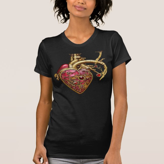Camiseta Coração e Lágrimas Anatômicas Steampunk (Frente)