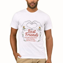 Camiseta Coração e Mãos dos Melhores Amigos