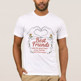 Camiseta Coração e Mãos dos Melhores Amigos