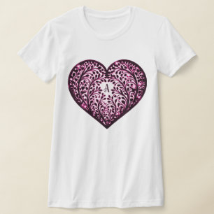Camiseta Coração Elegante em Silhueta