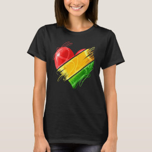 Camiseta Coração Em Cores Pan-Africanas Celebra A América A