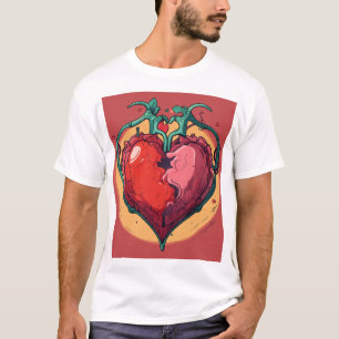 Camiseta Coração em Flor.
