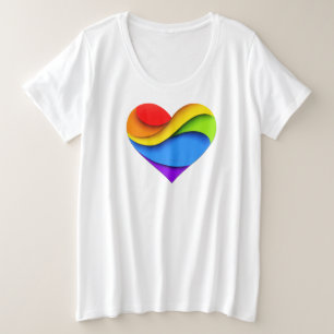 Camiseta Coração em forma de arco-íris de SlipperyJoe em ca