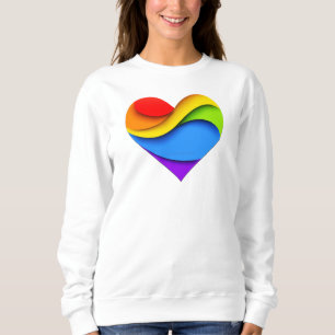 Camiseta Coração em forma de arco-íris em camadas da Slippe