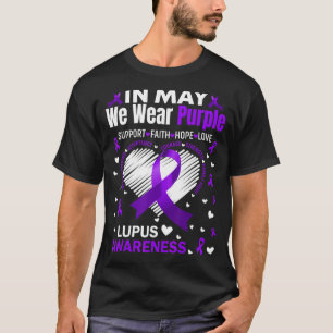 Camiseta Coração Em Maio Vestimos Roxo Amor Esperamos Fé Lu