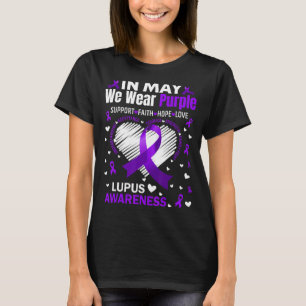 Camiseta Coração Em Maio Vestimos Roxo Amor Esperamos Fé Lu