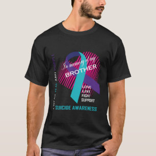 Camiseta Coração Em Memória Do Meu Irmão Sensibilização Par