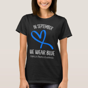 Camiseta Coração Em Setembro Vestimos Alopecia Azul Areata 