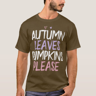 Camiseta Coração Engraçado Colorido O outono Deixa Pumpkins