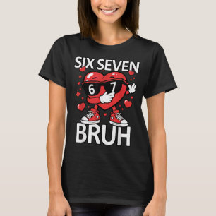 Camiseta Coração Engraçado Dab 67 Namorado Bruh Seis Sete M
