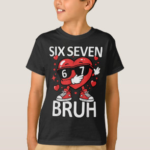 Camiseta Coração Engraçado Dab 67 Namorado Bruh Seis Sete M