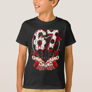 Camiseta Coração engraçado de futebol 67 seis sete meme do