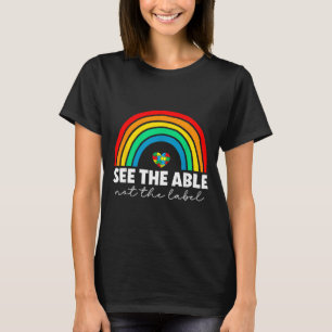 Camiseta Coração Enigma Arco-Íris Veja O Capaz Não A Etique