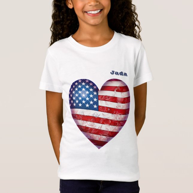 Camiseta Coração "Estrelas e Stripes" Formatado com a Garot (Frente)