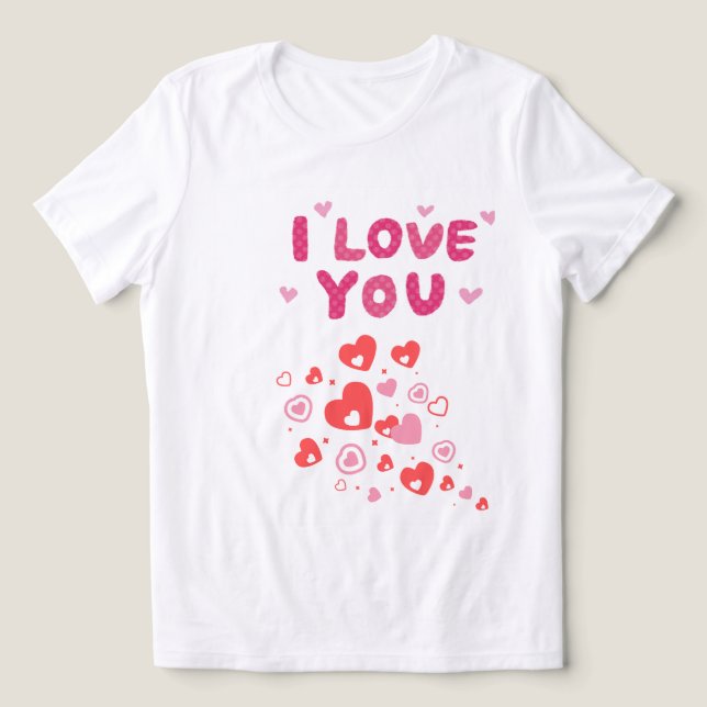 Camiseta coração eu te amo bonita  (Design frontal)