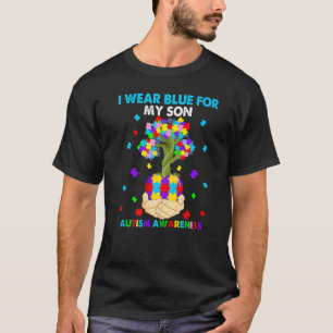 Camiseta Coração Eu Visto Azul Para a Conscientização do Au