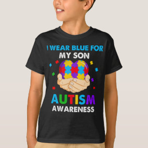 Camiseta Coração Eu Visto Azul Para Minha Consciência Do Au