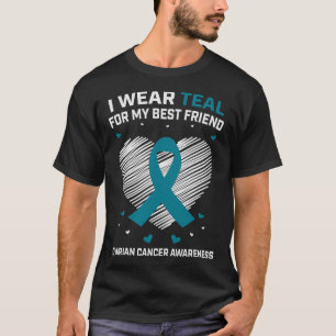 Camiseta Coração Eu Visto Teal Para O Melhor Câncer de ovár