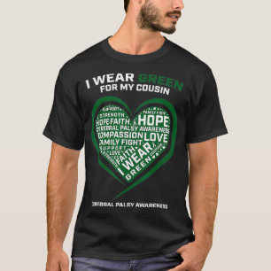 Camiseta Coração Eu Visto Verde Para Minha Psicose Cerebr