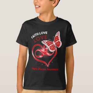 Camiseta Coração Fé Esperança Ama Consciência da Doença Car