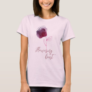 Camiseta Coração Flor Vermelho