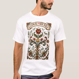 Camiseta Coração Floral