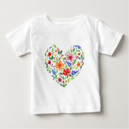 Camiseta Coração Floral