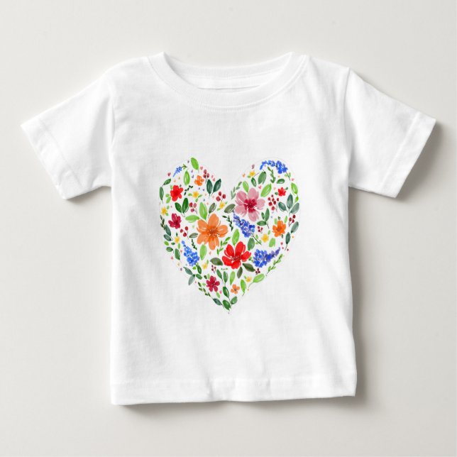 Camiseta Coração Floral (Frente)