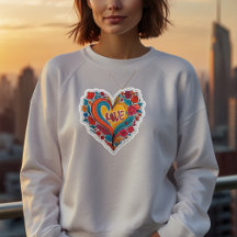 Coração Floral Colorido Amor | Design Romântico
