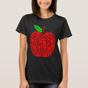 Camiseta Coração Fofo Maçã Vermelha Homens Mulheres Present