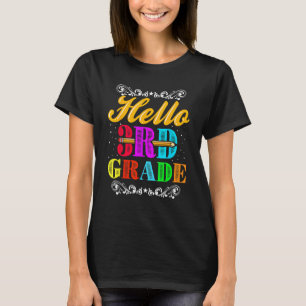 Camiseta Coração Fofo Olá 3ª Série Primeiro Dia de Volta à