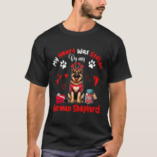 Camiseta Coração Foi Roubado Pelo Meu Namorado Pastor Alemã