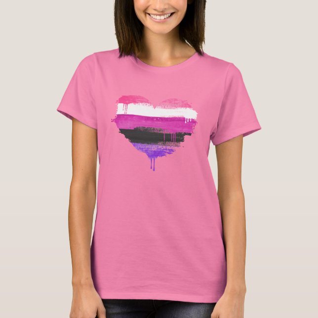 CAMISETA CORAÇÃO GENDERFLUIDA - AMOR GENDERFLUIDO - (Frente)