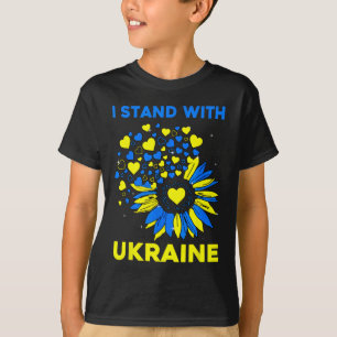 Camiseta Coração Girassol Eu Apoio a Ucrânia