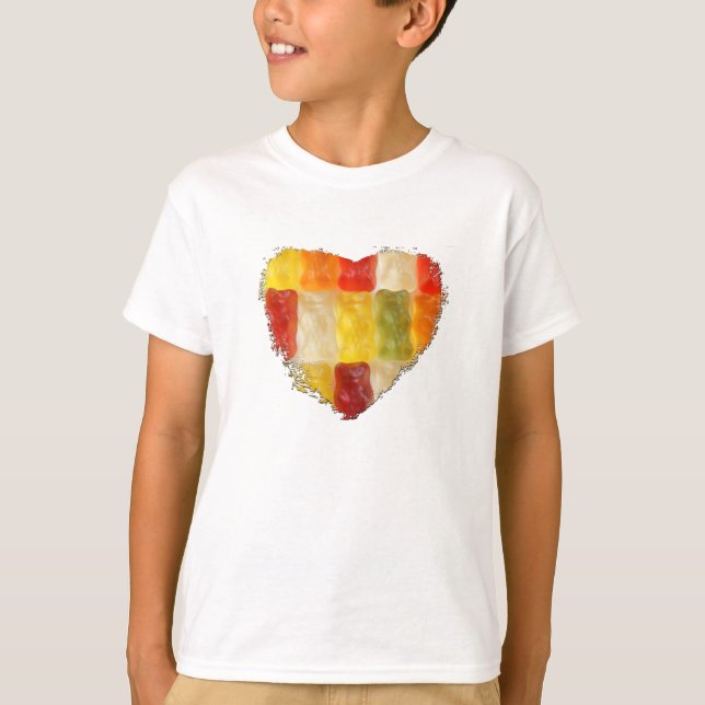 Camiseta coração gomoso do urso (Frente)