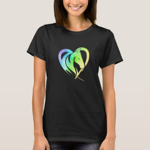 Camiseta Coração Gráfico Cavalo Amante Equestre Cavaleiro C
