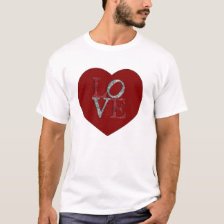 Camiseta Coração grande com AMOR sparkling!