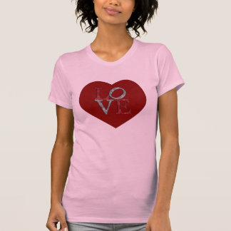 Camiseta Coração grande com AMOR sparkling!