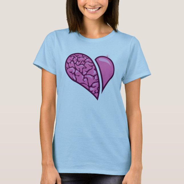 Camiseta Coração grande do cérebro combinado (Frente)