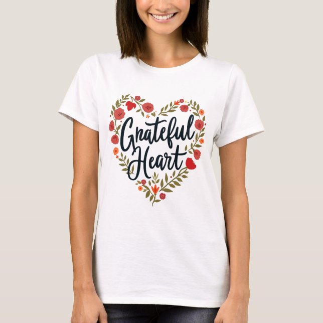 Camiseta Coração Grateful (Frente)