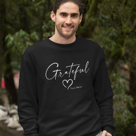 Camiseta Coração Grateful | Seu nome, Script de Tinta Longa